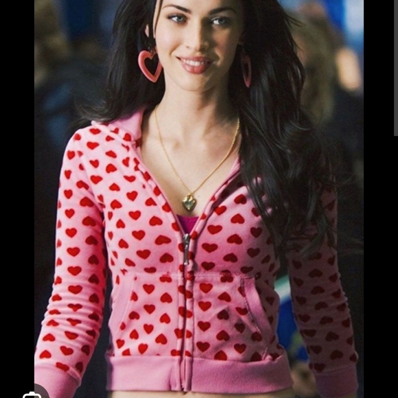 CeCe pink hearts button up cardigan sweater Jennifer's Body Barbie y2k style - Picture 9 of 9